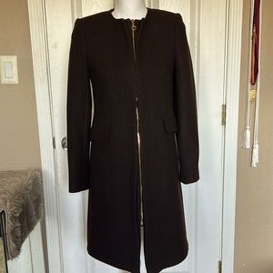 XS Zara brown coat with gold zipper